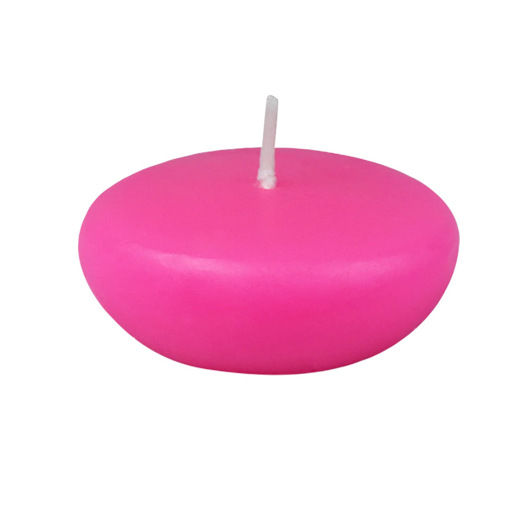 Zest Candle 24-Piece Floating Candles 2.25-Inch Hot Pink
