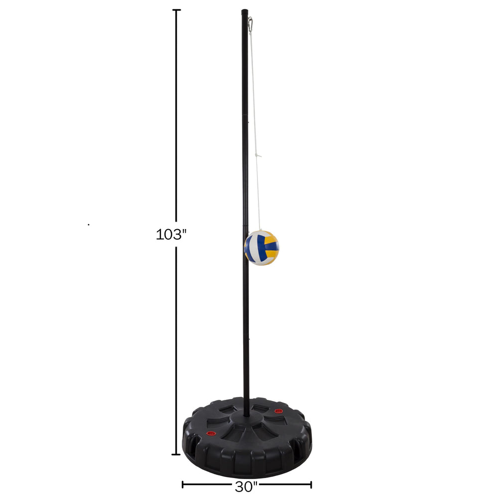 Hey! Play! Portable Tetherball Complete Outdoor Game Set with Base Ball Pump - Diamond Home USA