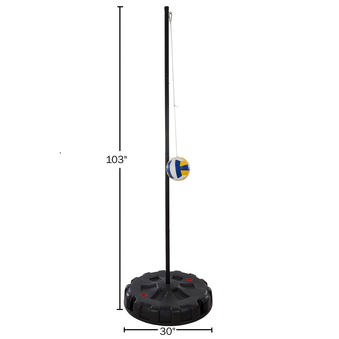 Hey! Play! Portable Tetherball Complete Outdoor Game Set with Base Ball Pump - Diamond Home USA