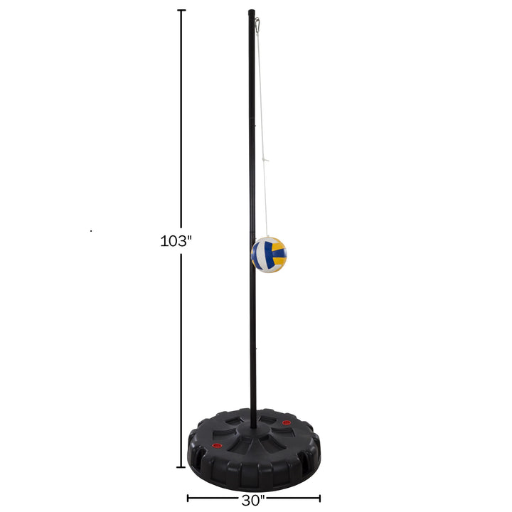 Hey! Play! Portable Tetherball Complete Outdoor Game Set with Base Ball Pump - Diamond Home USA