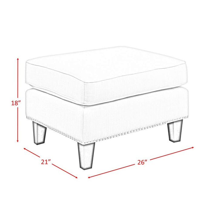 French Script Ottoman Cream Country Modern Contemporary Shabby Chic Transitional - Diamond Home USA