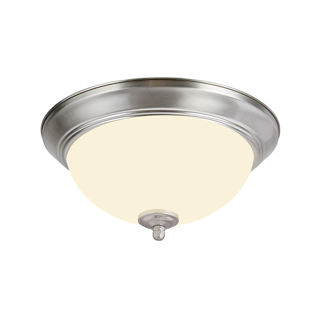 Led Dimmable Flush Mount Ceiling Light Fixture Satin Nickel Finish Frosted Glass - Diamond Home USA