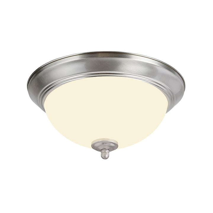 Led Dimmable Flush Mount Ceiling Light Fixture Satin Nickel Finish Frosted Glass - Diamond Home USA