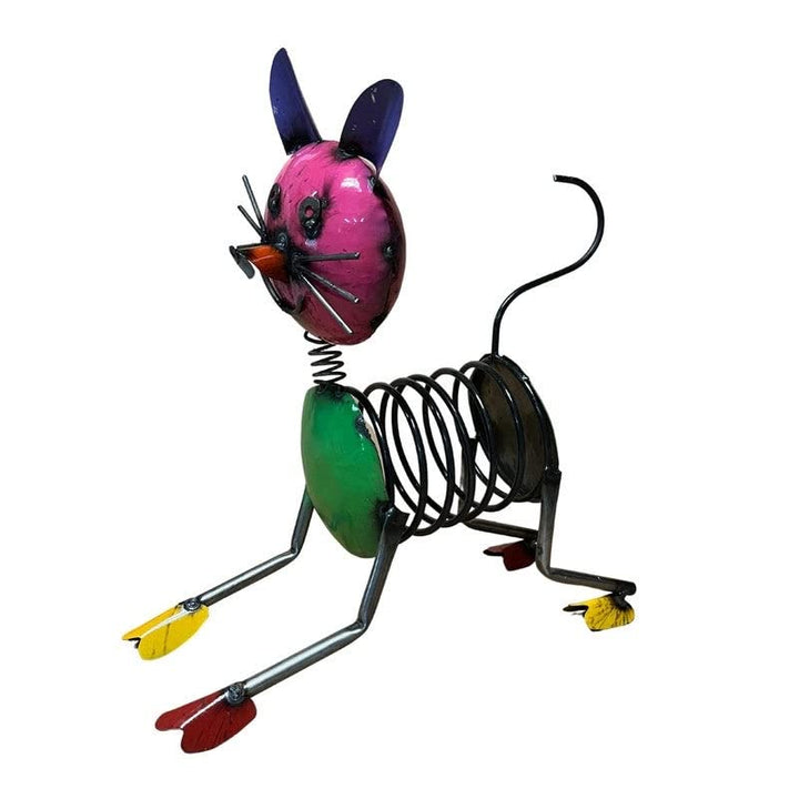 Rustic Arrow Spring Cat Metal Figurine Handmade