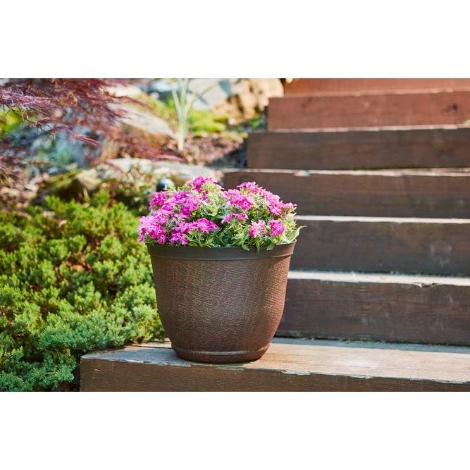 Southern Patio HDR-012146 Cronus Planter Hot Coal 8" Dia. - Diamond Home USA