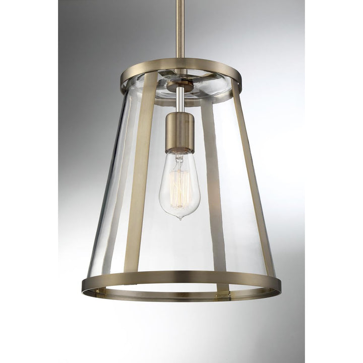 Nuvo 60/6697 Bruge 1 Light Pendant Fixture Burnished Brass - Diamond Home USA