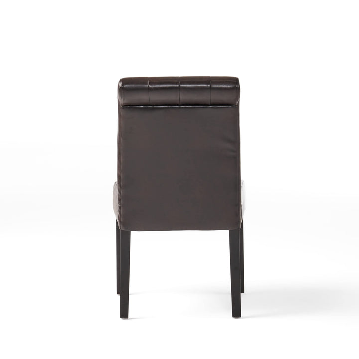Christopher Knight Home Palermo Leather Tufted Dining Chairs Brown(pack of 2)