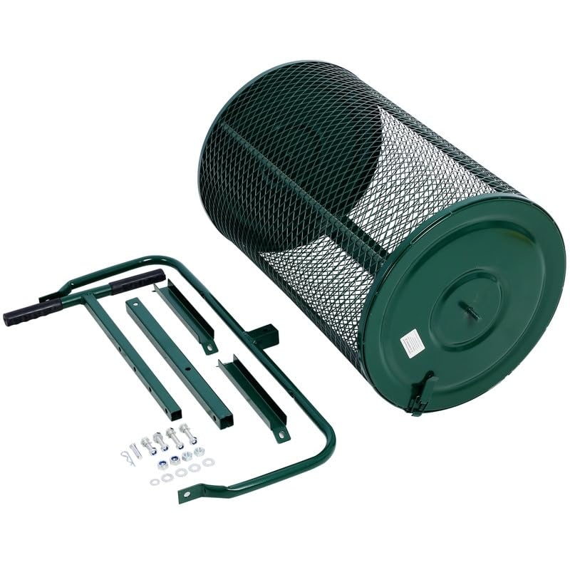 Peat Moss Spreadermetal Compost Spreader Shaped Hand Rake Green Steel Rust - Diamond Home USA