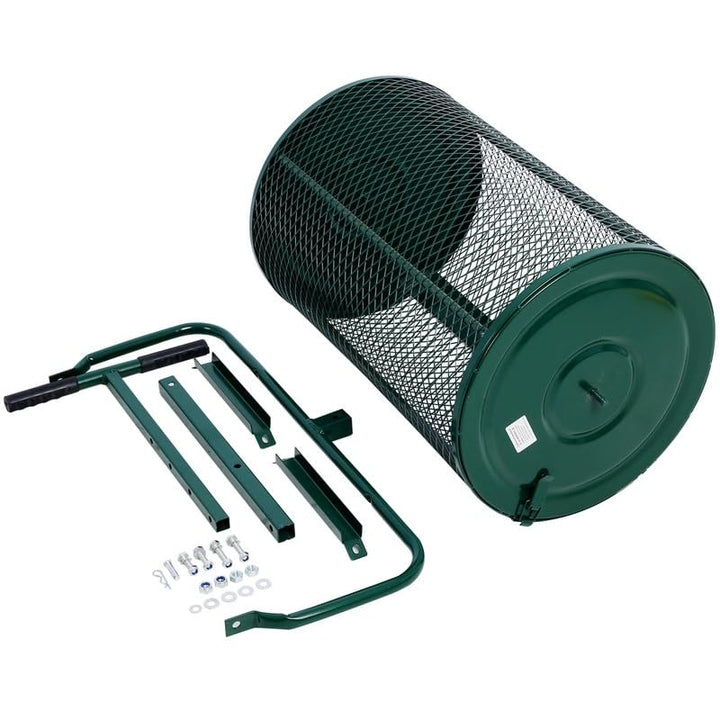Peat Moss Spreadermetal Compost Spreader Shaped Hand Rake Green Steel Rust - Diamond Home USA