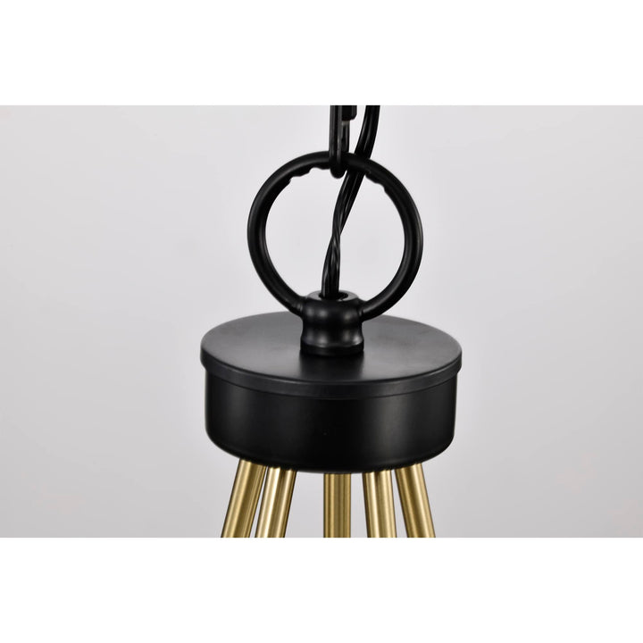 Warehouse of Tiffany INES 21 Inch Clear Globe Glass Chandelier 5 Light Black - Diamond Home USA