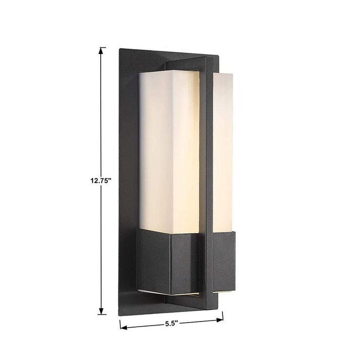Led Outdoor Sconce Farmhouse Industrial Modern Contemporary Acrylic Black - Diamond Home USA