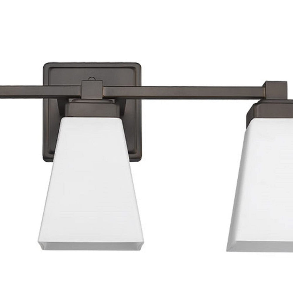 3-light Updated Modern Bronze Bathroom Vanity Light Fixture Brown Mid-century - Diamond Home USA