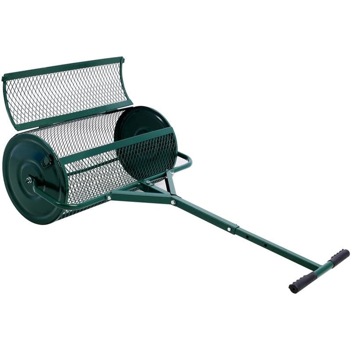 Peat Moss Spreadermetal Compost Spreader Shaped Hand Rake Green Steel Rust