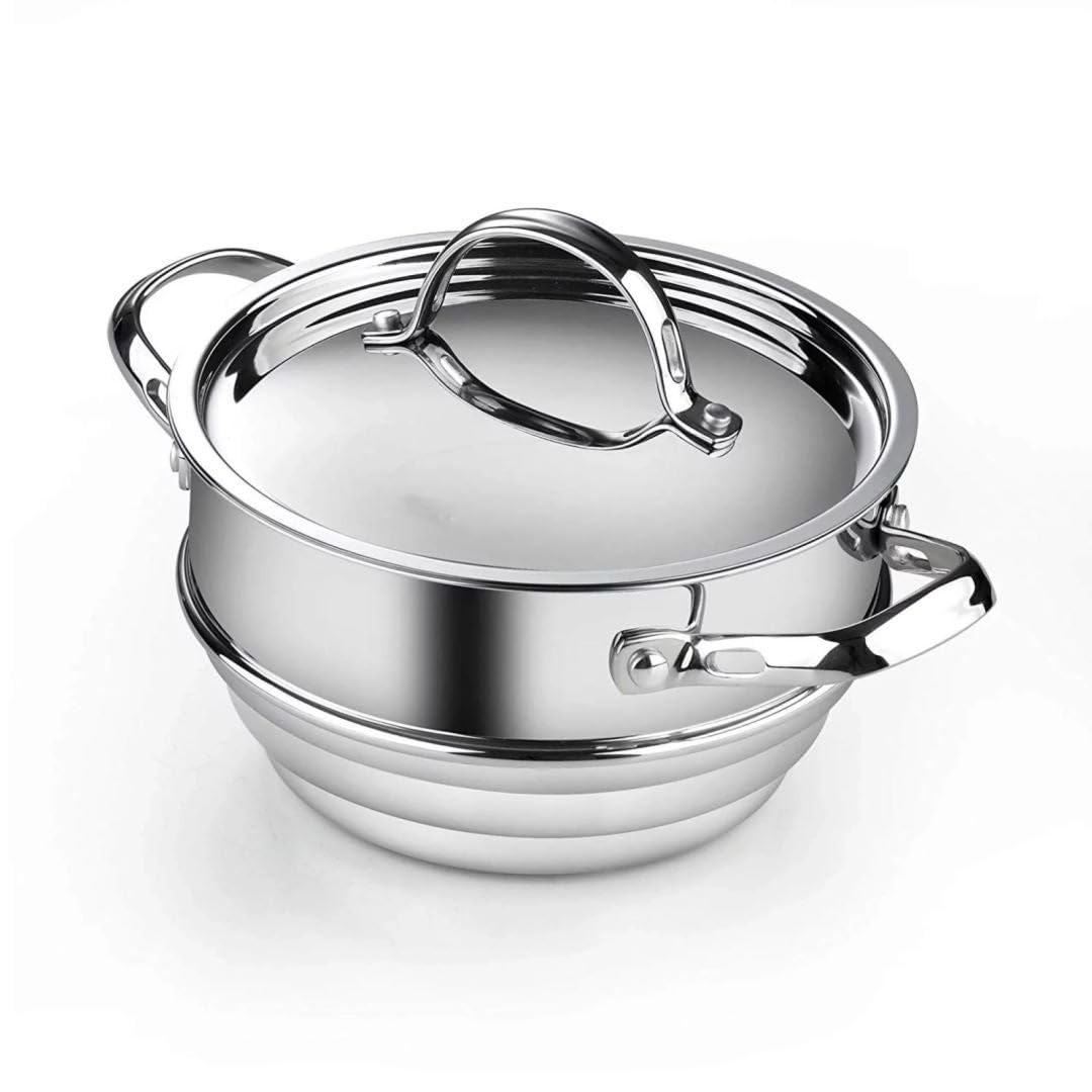 Classic 10-Piece Stainless Steel Cookware Set Silver - Diamond Home USA
