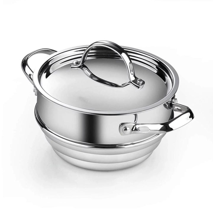 Classic 10-Piece Stainless Steel Cookware Set Silver - Diamond Home USA