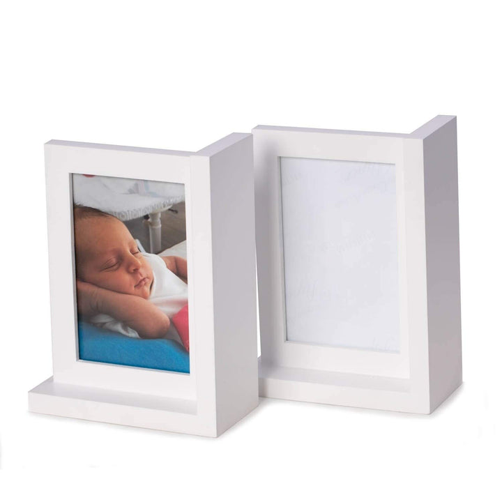 Solid Wood White Picture Frame Book End Rectangle - Diamond Home USA