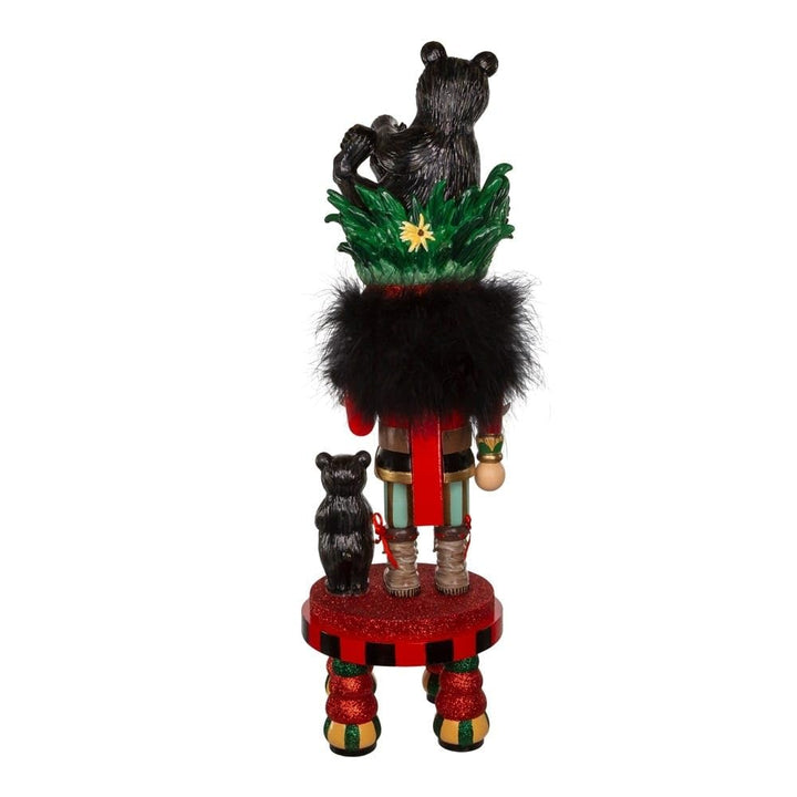 18-inch Hollywood Black Bear Hat Nutcracker Multicolor - Diamond Home USA