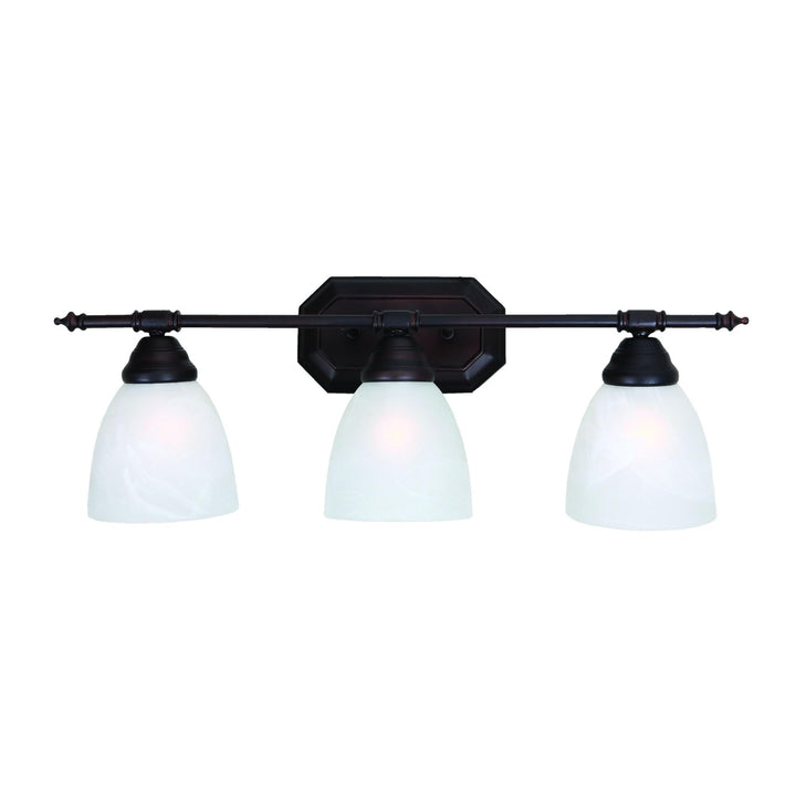 AA Warehousing L6433-3ORB-W 3 Light Bathroom Vanity Fixture Oil Rubbed Bronze