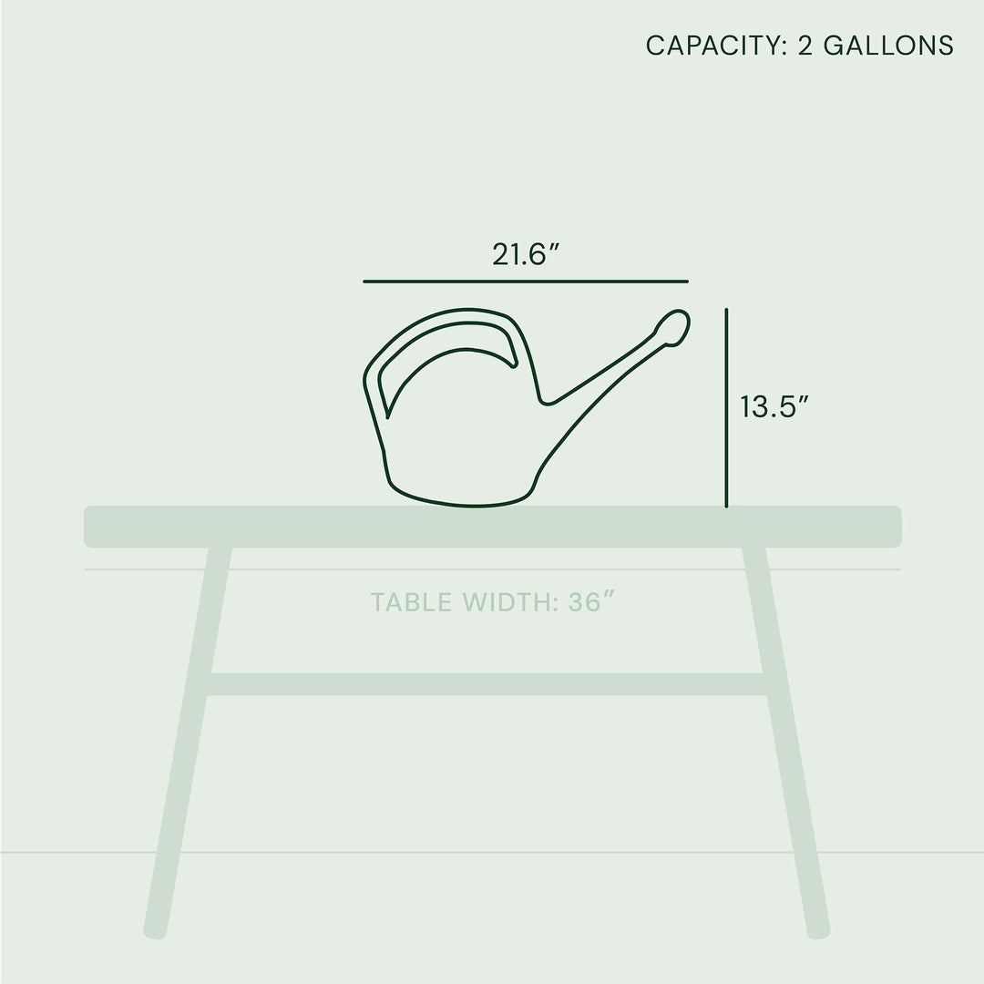 Rhino Watering Can: 2 Gallon Capacity Charcoal Recycled Plastic Can Easy Water - Diamond Home USA