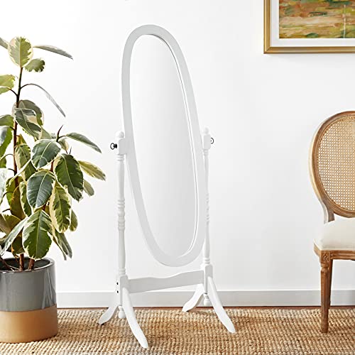 ORE Floor Mount International Cheval Standing Mirror 59.5" Height White Finish - Diamond Home USA