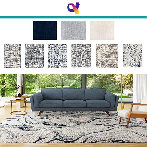 Gertmenian Indoor Modern Plush and Non-Shedding Shaggy Carpet for Foyer Living 6'6" x 9'6" - Diamond Home USA