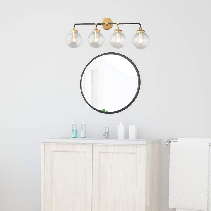 A Touch of Design Globe 4-Light Globe Vanity Sconce - Black and Gold - - Diamond Home USA