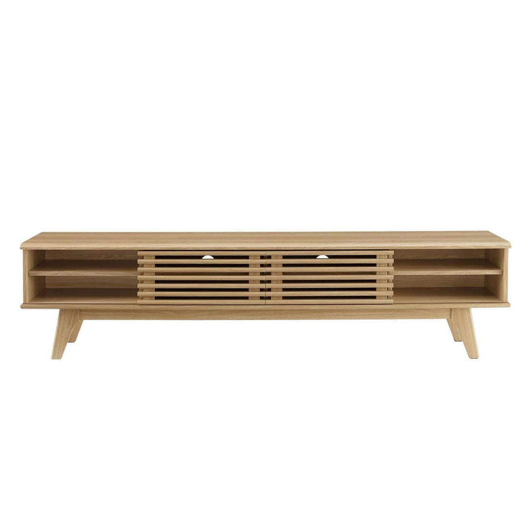 Modway Render Mid-Century Modern Low Profile 70 Inch Media Console TV Stand in Oak - Diamond Home USA