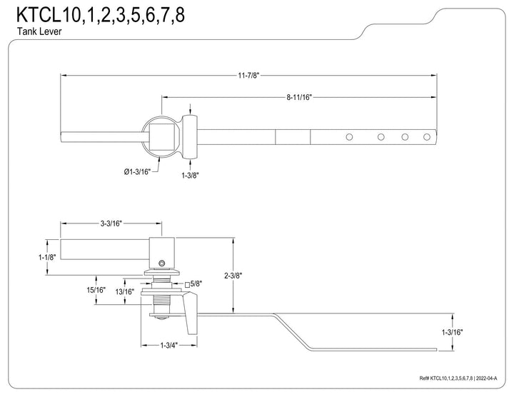 Kingston Brass Claremont Front Mount Toilet Tank Lever