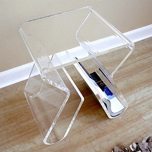 Baxton Studio Carlina Acrylic Stool/End Table Clear - Diamond Home USA