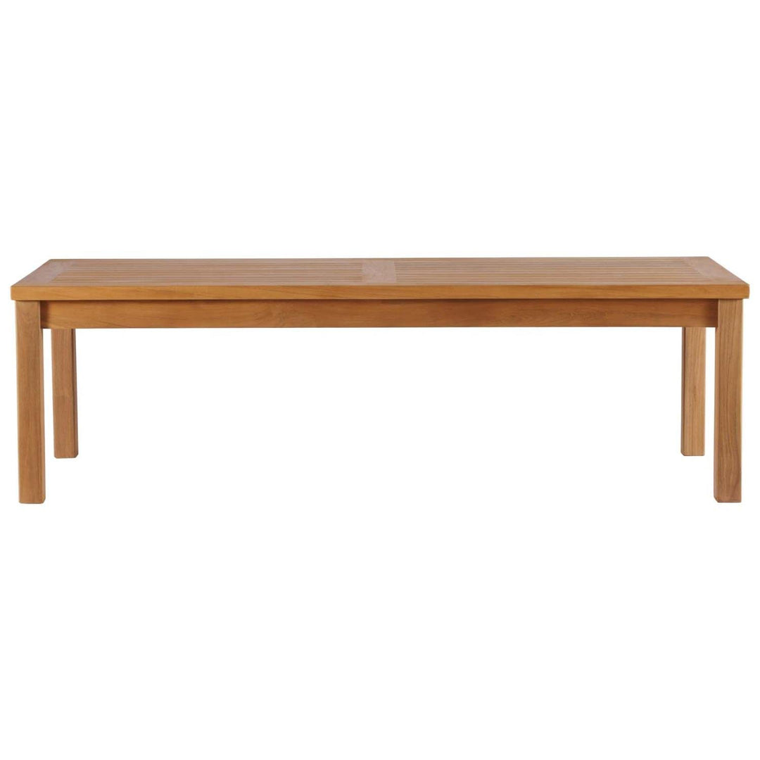 Modway EEI-4122-NAT Upland Patio Teak Wood 59" Coffee Table Natural - Diamond Home USA