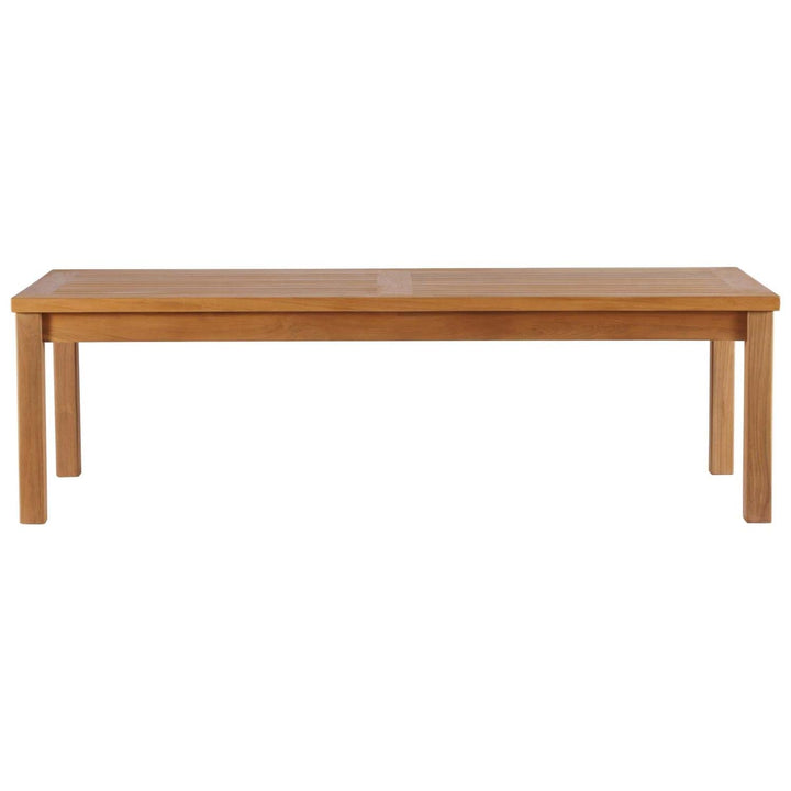 Modway EEI-4122-NAT Upland Patio Teak Wood 59" Coffee Table Natural - Diamond Home USA