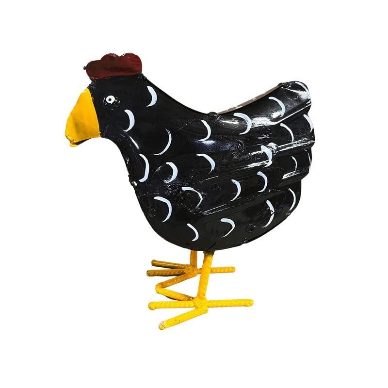 Mini Black Hen for Rustic Metal Finish Handmade