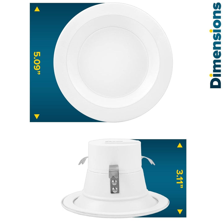 4" Recessed Lighting Led Can Light 5 Color Options 10w=60w Dimmable Wet Rated Ic - Diamond Home USA