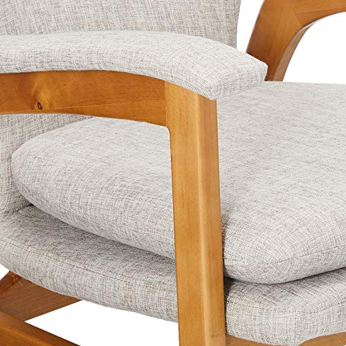 Christopher Knight Home Brannt Mid-Century Fabric Rocker Wheat / Light Walnut - Diamond Home USA