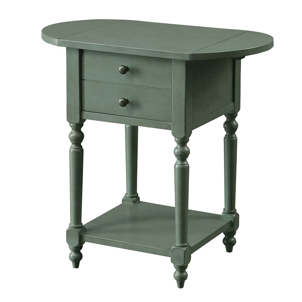Furniture of America Kist Country Solid Wood 1-Drawer Side Table Antique Gray - Diamond Home USA