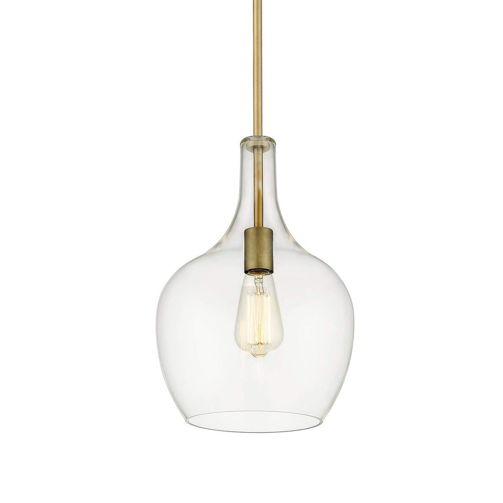 Retro Modern Clear Glass Mini in Antique Brass Gold Contemporary Metal Dimmable - Diamond Home USA
