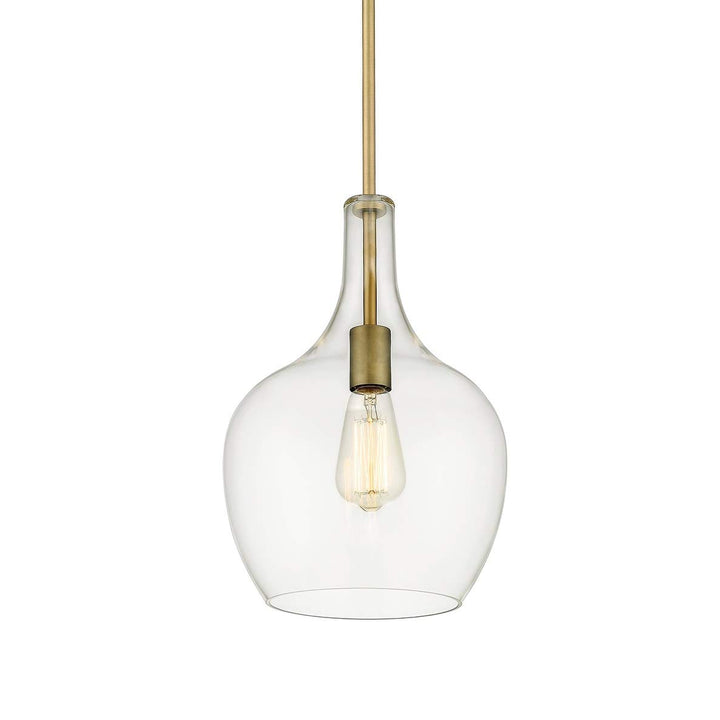 Retro Modern Clear Glass Mini in Antique Brass Gold Contemporary Metal Dimmable - Diamond Home USA