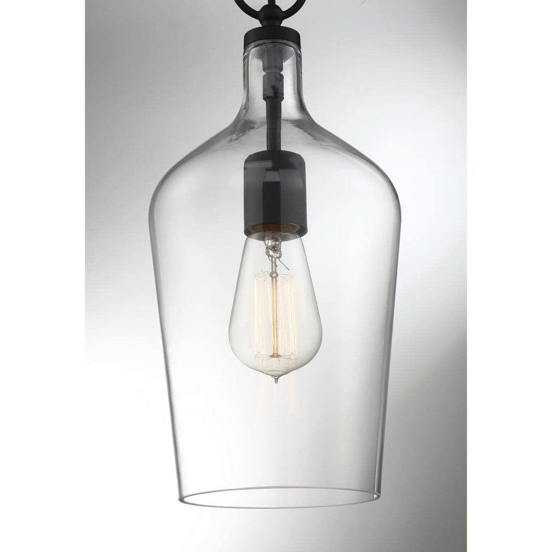 NUVO 60/6749 Hartley 1 Light Pendant Fixture Matte Black - Diamond Home USA