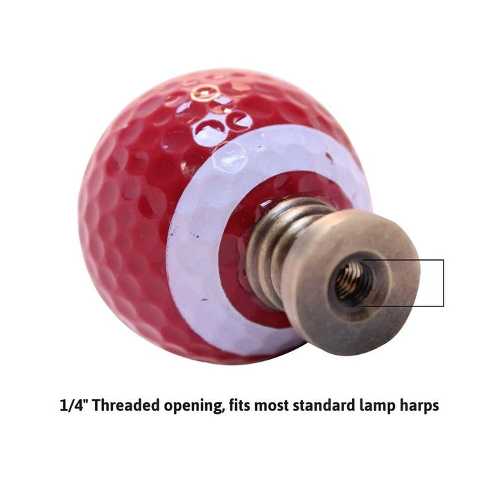 Football Lamp Finial Brown with White Laces 2.25" h Gold Metal Glossy - Diamond Home USA