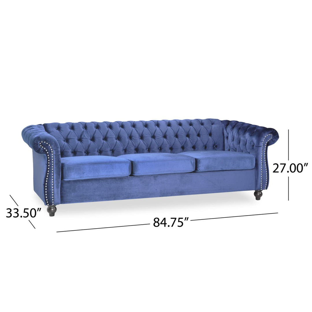 Christopher Knight Hom Norma Sofas Midnight Blue Dark Brown - Diamond Home USA