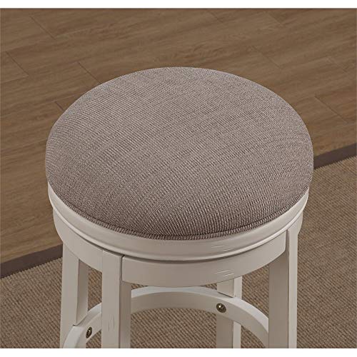 BOWERY HILL 30" Backless Bar Stool in Distressed Antique White - Diamond Home USA