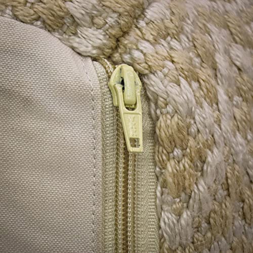 16" Hand Woven Pouf Ottoman Sand 16 in Beige Traditional Polyester - Diamond Home USA