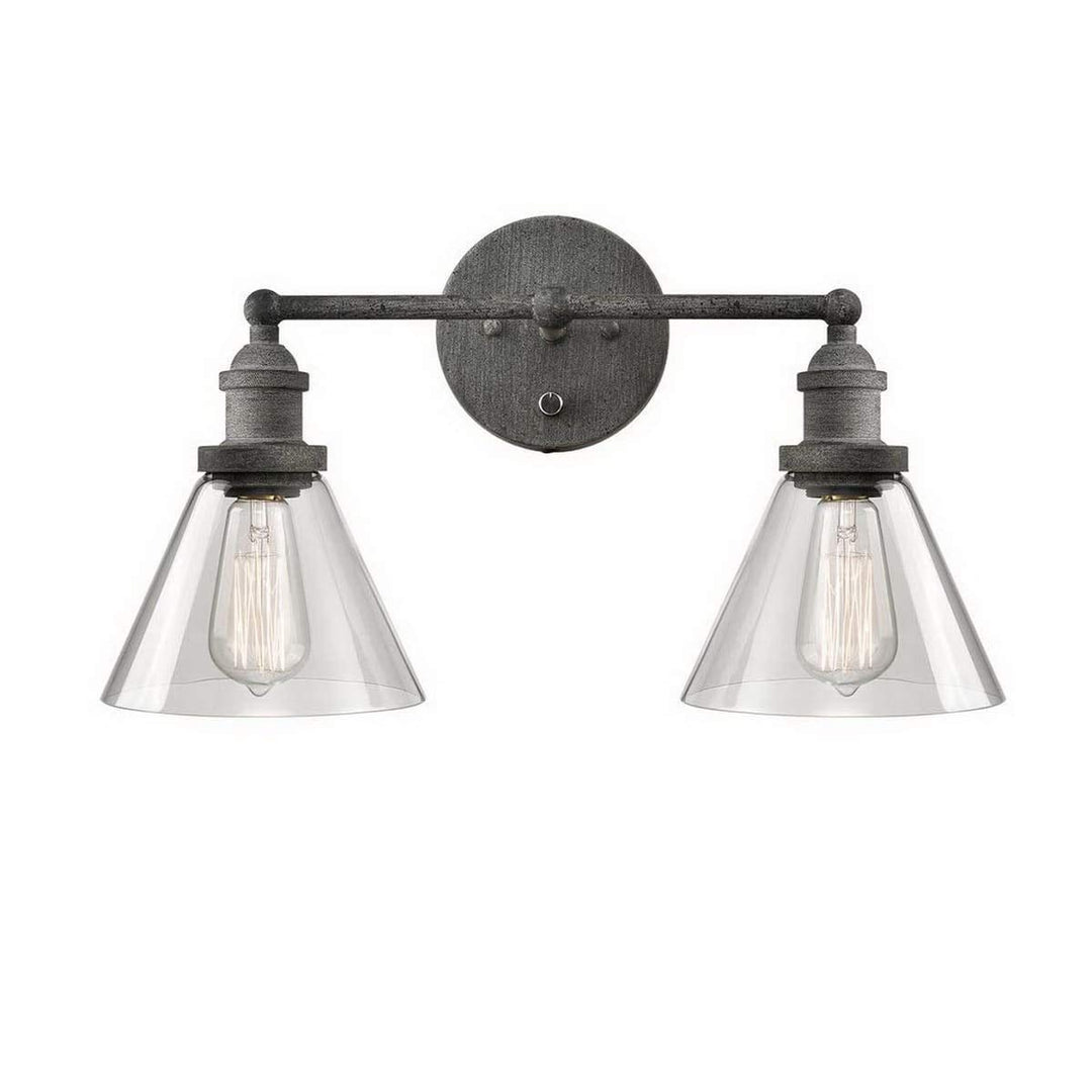 Antique Wall Sconce 2-light Glass Bathroom Vanity Light Grey Metallic Silver - Diamond Home USA