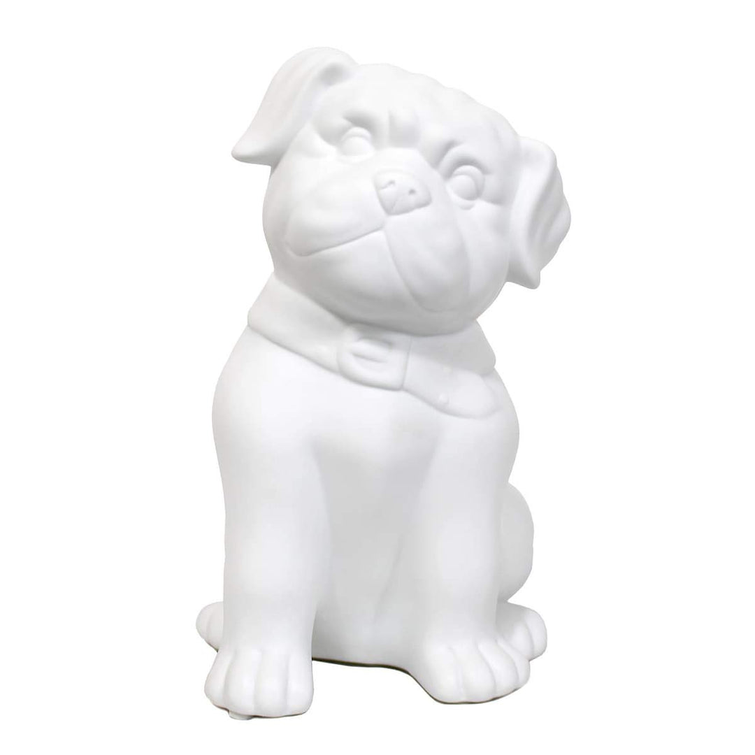 Porcelain Puppy Dog Shaped Table Lamp White Modern Contemporary Iron Plastic - Diamond Home USA