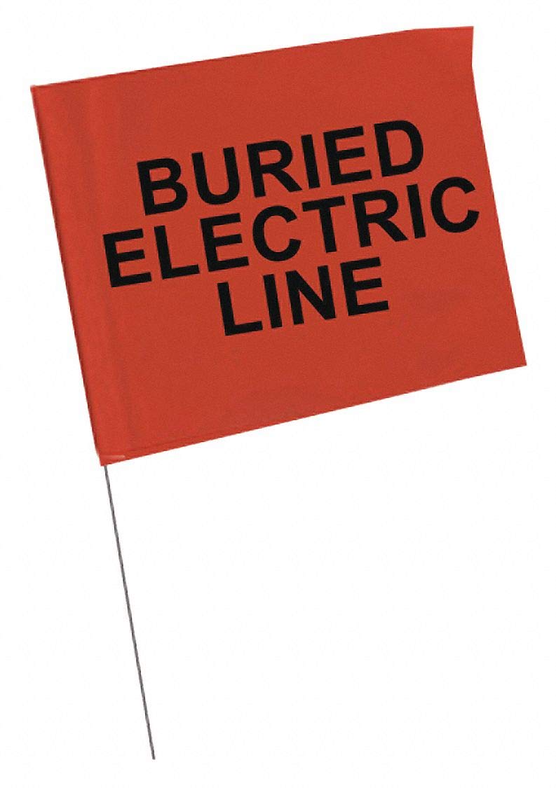 Brady 98168 4" Height 5" Width Plastic Flag Steel Rod Black On Red Color Marking