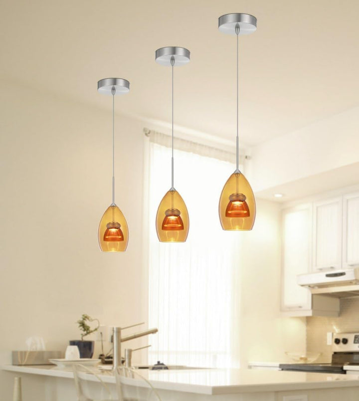 Cal Integrated dimmable LED Double Glass Mini Pendant Light. 6W 450 Lumen - Diamond Home USA
