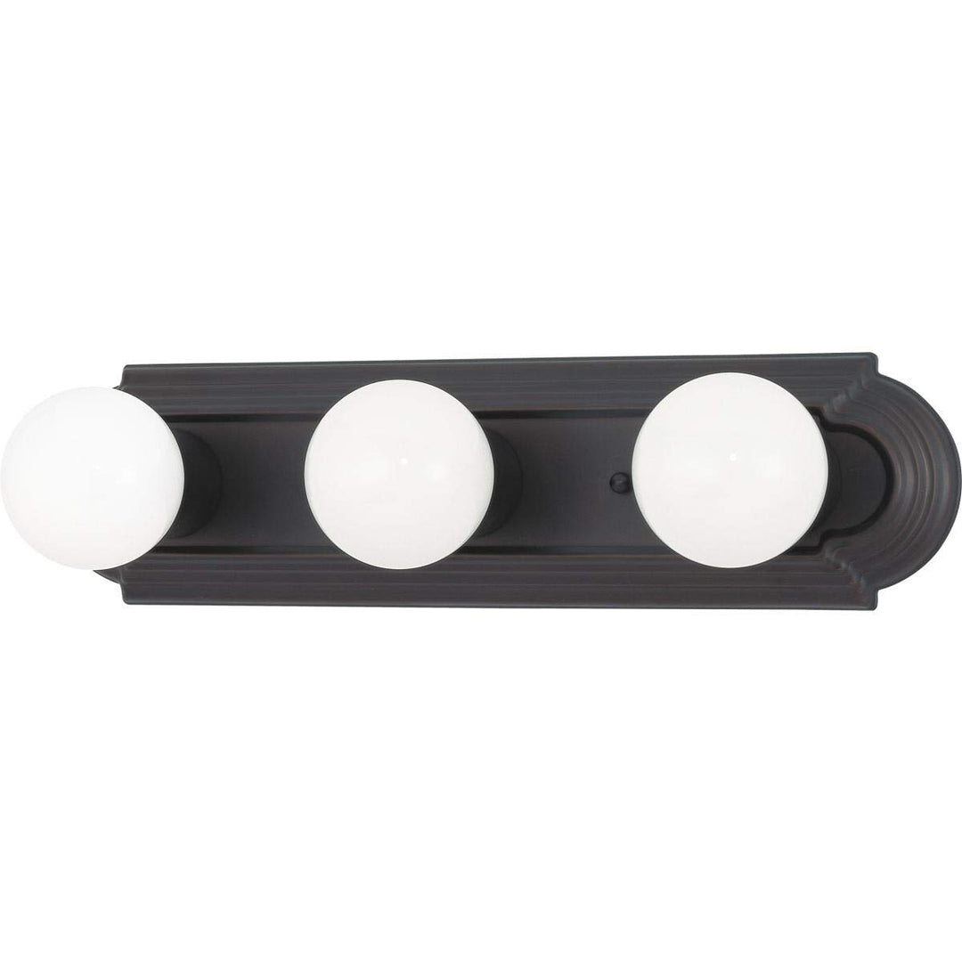 3 Light 18 in. Racetrack Vanity Brown Transitional Metal Bronze Includes