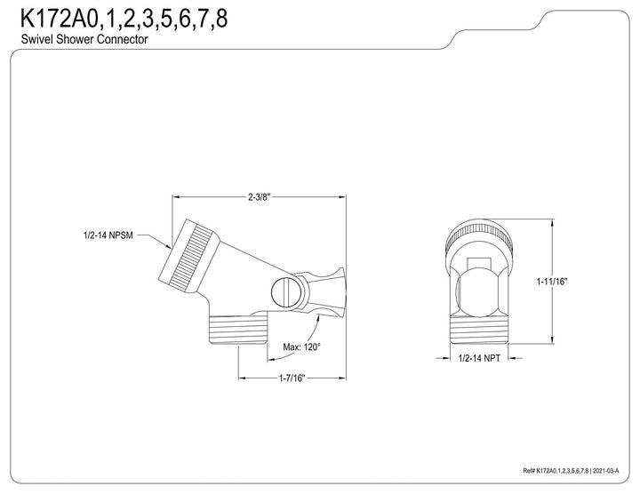 Kingston Brass Showerscape Swivel Shower Connector