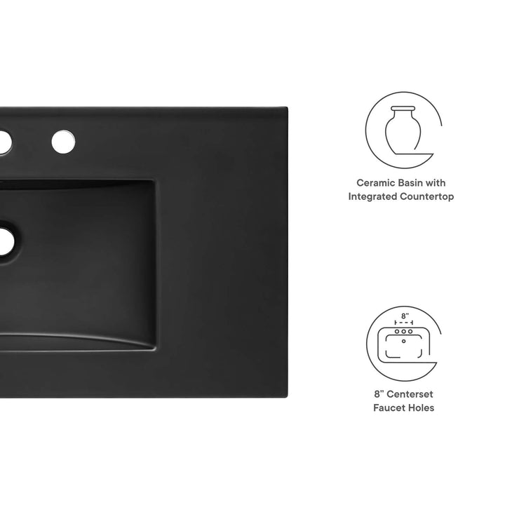Modway Cayman 36" Bathroom Sink in Black - Diamond Home USA