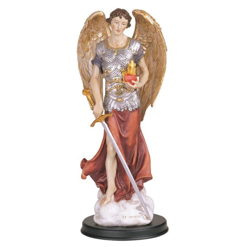 12" h Statue Saint The Angel of Work Holy Figurine Religious Decoration Multi